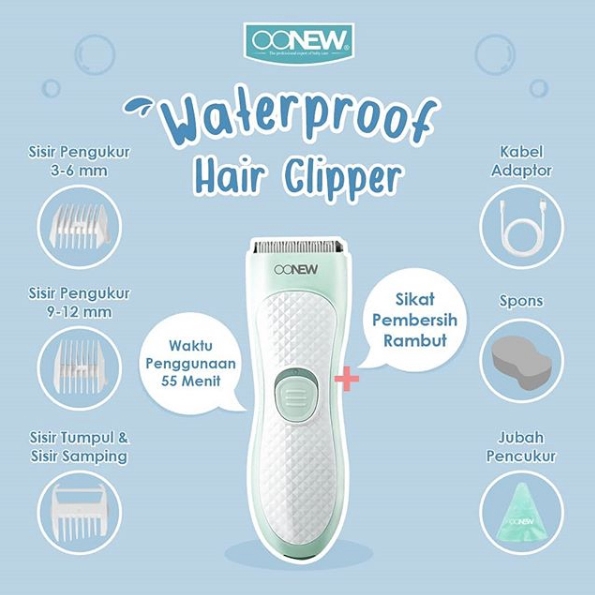 ELEK103 CUKUR RAMBUT OONEW WATERPROOF HAIR CLIPPER