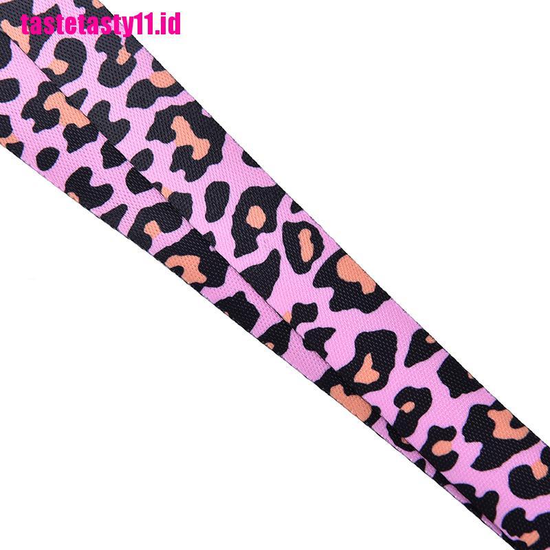 Lanyard Leher Panjang Motif Leopard Dapat Dilepas Untuk holder Kunci Ponsel Universal