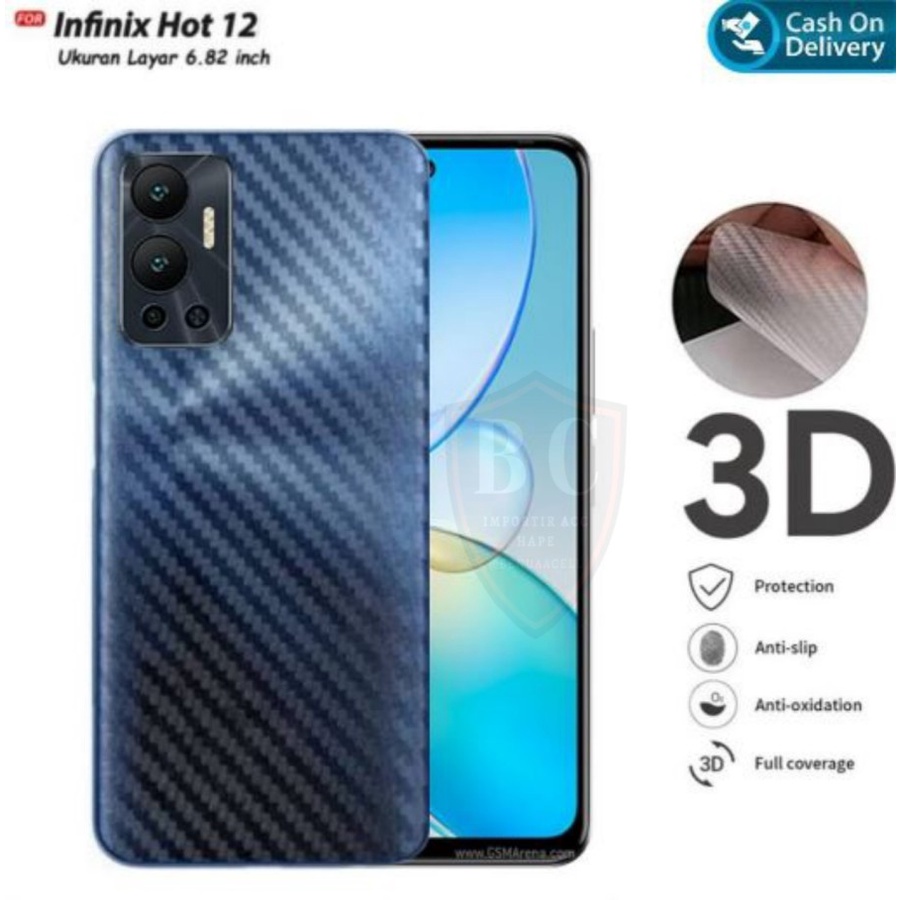 INFINIX NOTE 12 VIP NOTE 12 2023 12i HOT 20 5G HOT 12 12 PRO HOT 12i HOT 12 PLAY HOT 11 HOT 11s nfc ANTI GORES BELAKANG SKIN CARBON, GARSKIN KARBON TRANSPARAN ANTI JAMUR PELINDUNG BELAKANG BACK GUARD