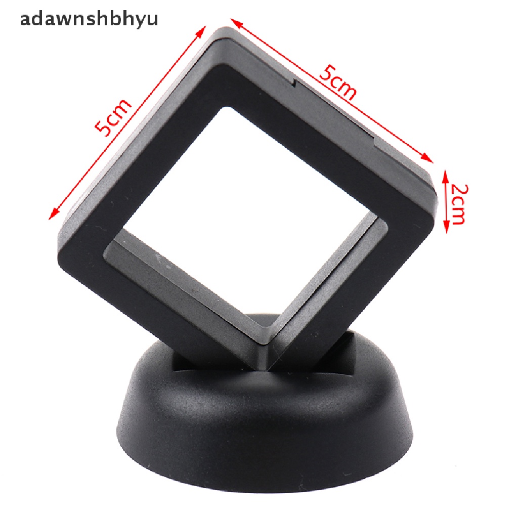 Adawnshbhyu Persegi 3D Melayang Perhiasan Koin Display Frame Holder Box Case w/Stand ID