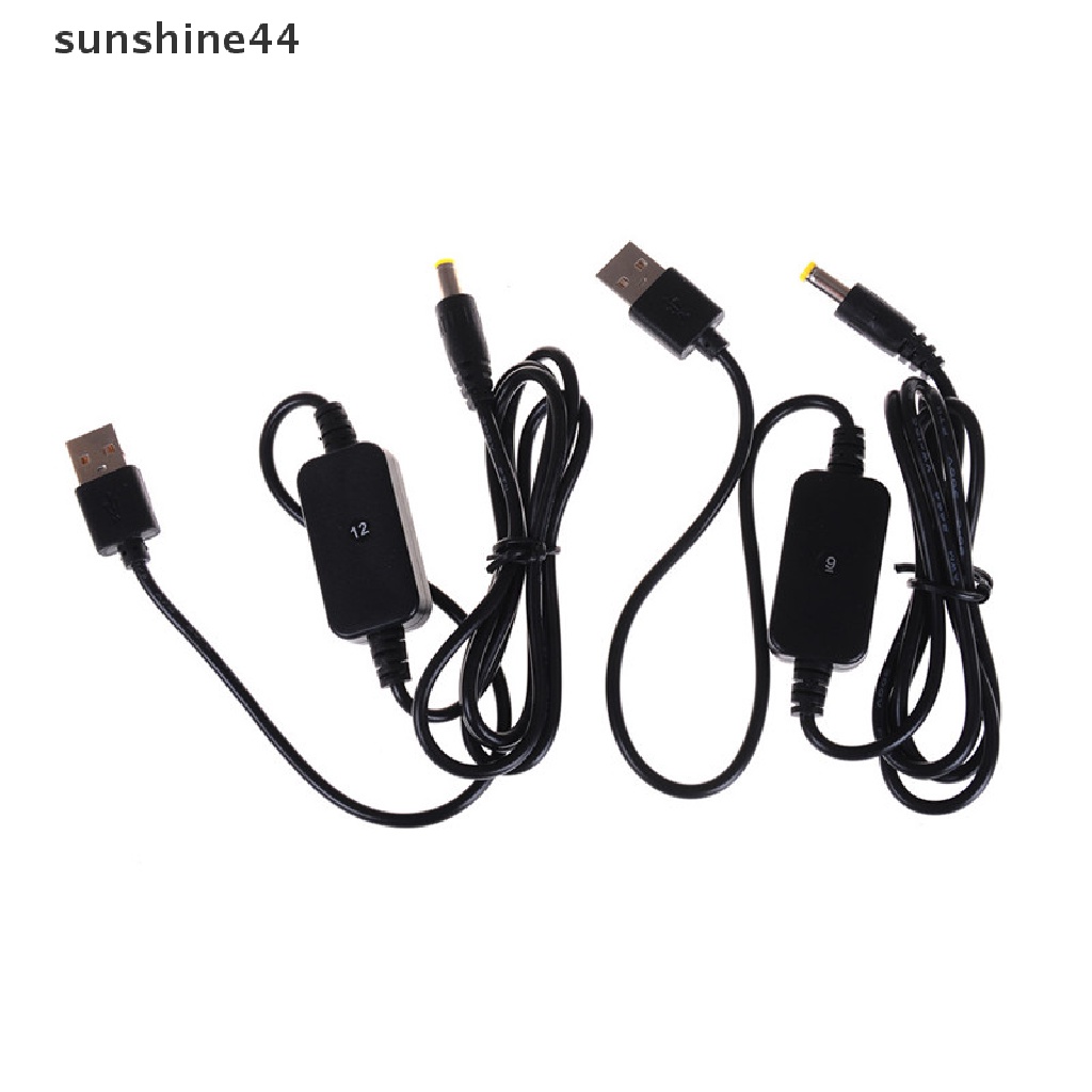 Sunshine Kabel Konverter DC-DC USB 5V Ke 9V / 12V Jack 5.5x2.1mm