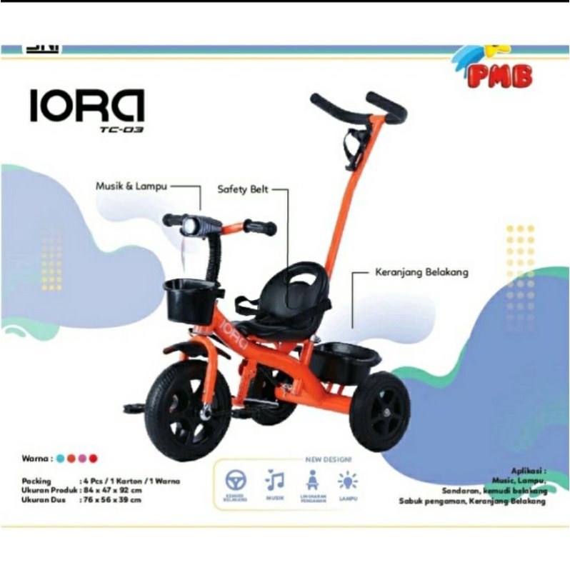 Sepeda Roda Tiga Anak Merk Iora PMB TC - 03