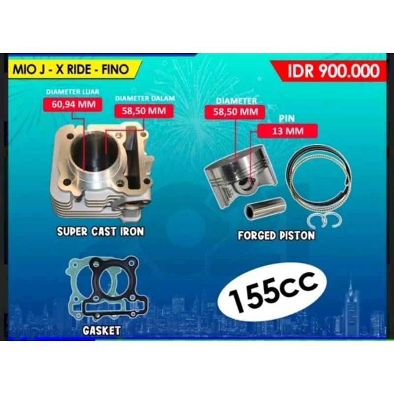 Blok Bore Up Kit BRT 58.5mm Mio J GT XRide Jupiter Z1