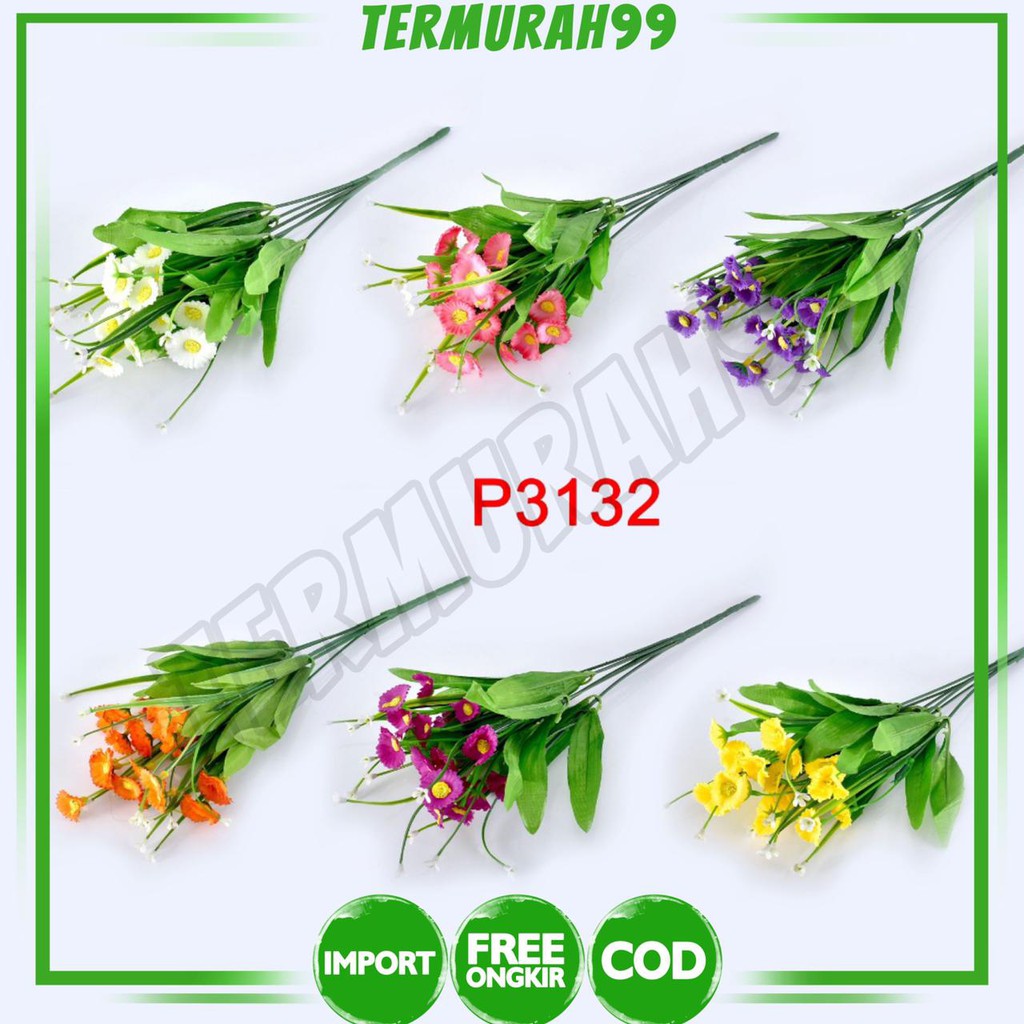 COD / TM99 BUNGA BUKET BUNGA ARTIFICIAL ROSE BUNGA PALSU IMPORT DEKORASI RUMAH / PESTA P3132