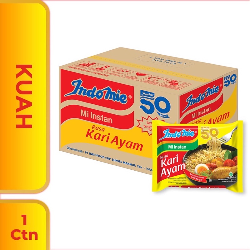 

1 Dus Isi 40 Pcs - Indomie Kuah Kari Ayam