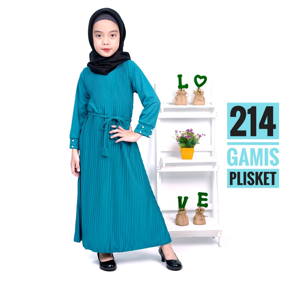  GAMIS PLISKET ANAK  214 MAXY DRESS PLISKET  PRISKET PLEATED 