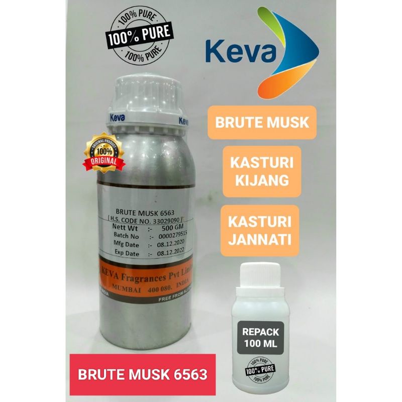Bibit Parfum Kasturi Kijang Brute Musk 6563 By Keva 100 ML Repack