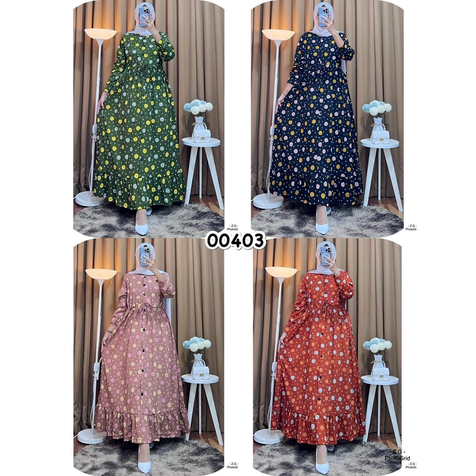 GAMIS SERUT FULL KANCING BUSUI MOTIF GAMIS SERUT GAMIS VOXY DRESS VOXY FASHION WANITA