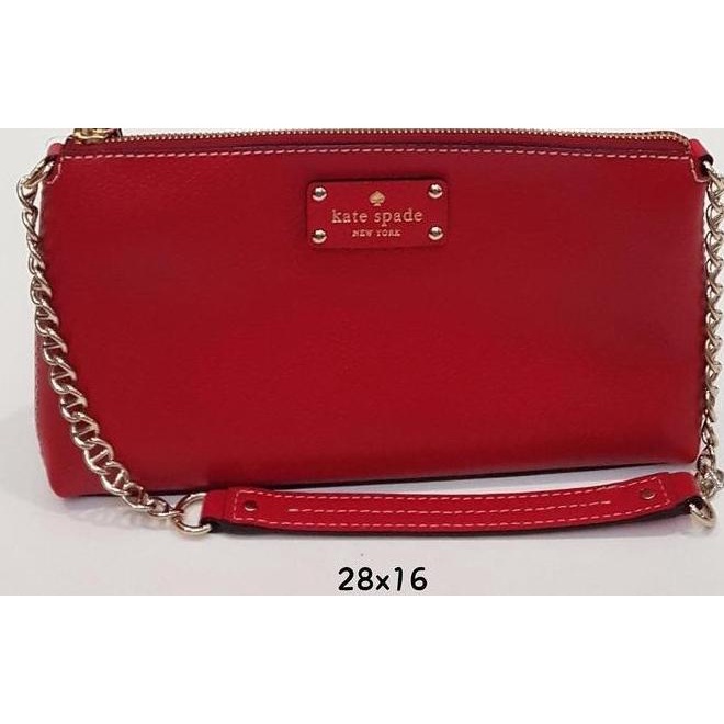 Tas Clutch Dompet Wanita Cewek Kate Spade Red Authentic Original