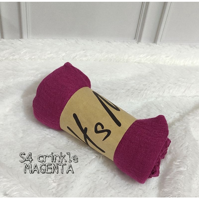 [COD] PASHMINA CRINKLE / CRINGKLE KUSUT /CRINGKLE RAWIS / HIJAB SHAWL PREMIUM RAWIS negro-SEGIEMPAT-MAGENTA