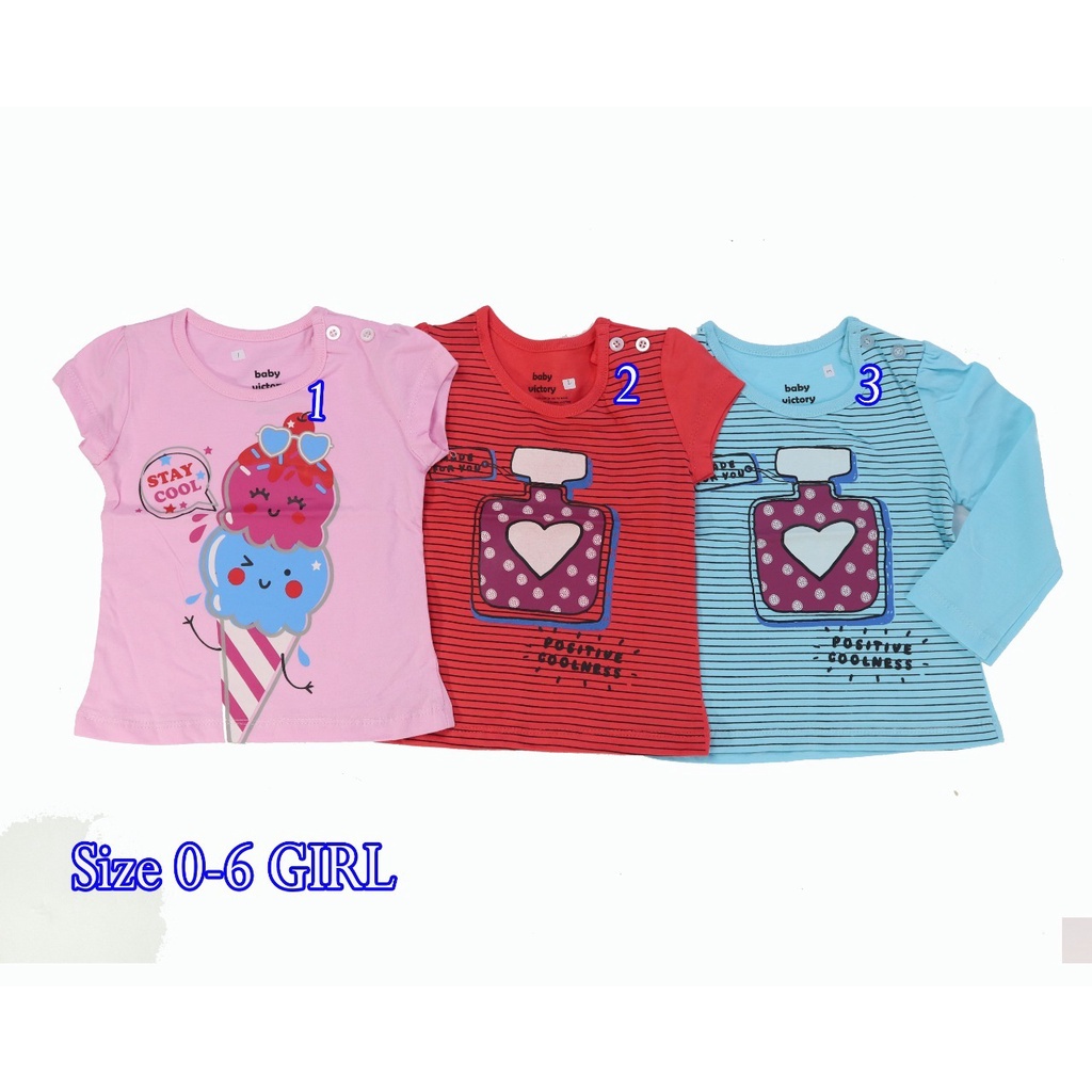 KAOS ANAK PEREMPUAN BABY VICTORY USIA 6NLN - 4TH