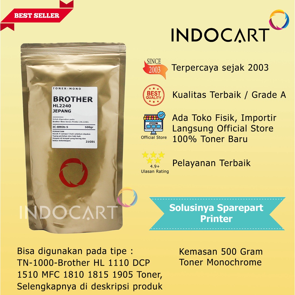 Serbuk Toner Compatible Jepang-TN-1000 1080 2306- HL 1110 1211 L2540-500g
