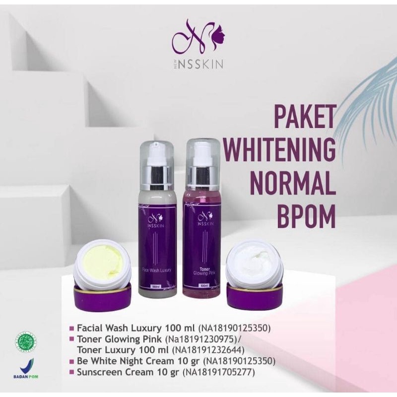 PAKET REGULER|TRAVEL SIZE BE WHITE NORMAL BPOM NEW NSSKIN