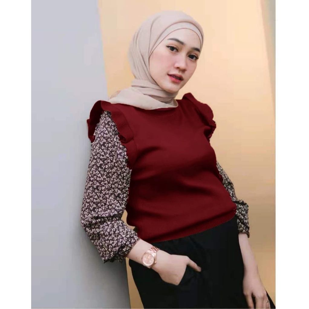 3M BLOUSE 0379 THREE M TM ENVY KNIT TOPS IMPORTIR TERMURAH Fashion GROSIR  Impor MURAH IMPORT