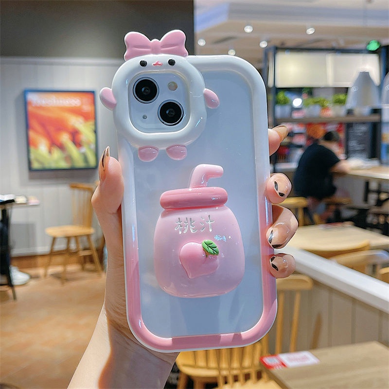 Case Transparan Dengan Holder Minuman Untuk iPhone 12 13 11 Pro Max X Xs Max Xr bbpm