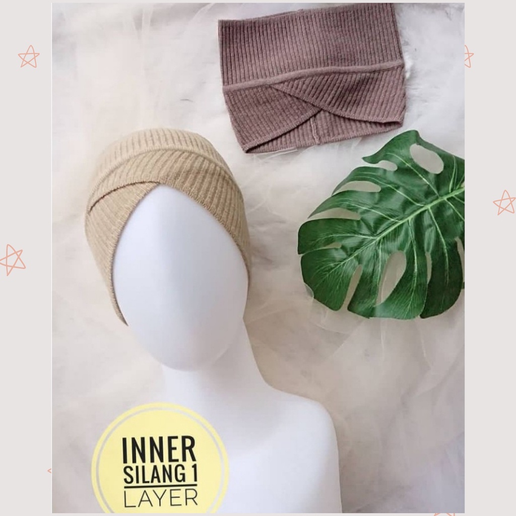 CIPUT RAJUT PREMIUM SILANG 2IN1 / INNER DALAMAN HIJAB BANDANA SILANG RAJUT PREMIUM / CIPUT JILBAB RA