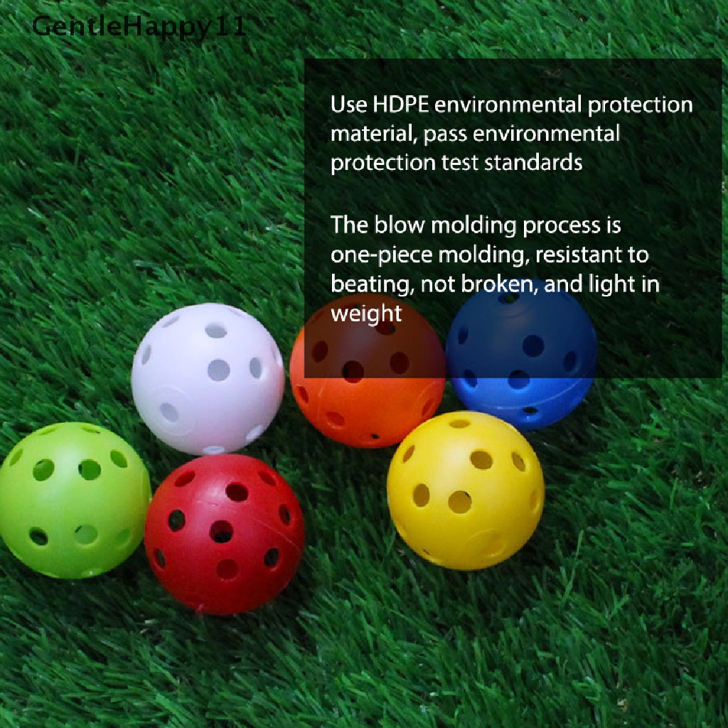 Gentlehappy 10Pcs Bola Golf Indoor Outdoor Whiffle Airflow Bola Latihan Golf