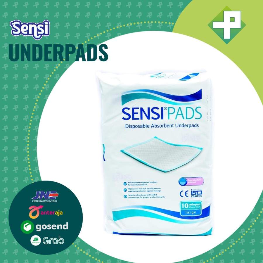 Underpad Sensi 60x90cm Isi 10'S / Sensipads / Perlak Sensi