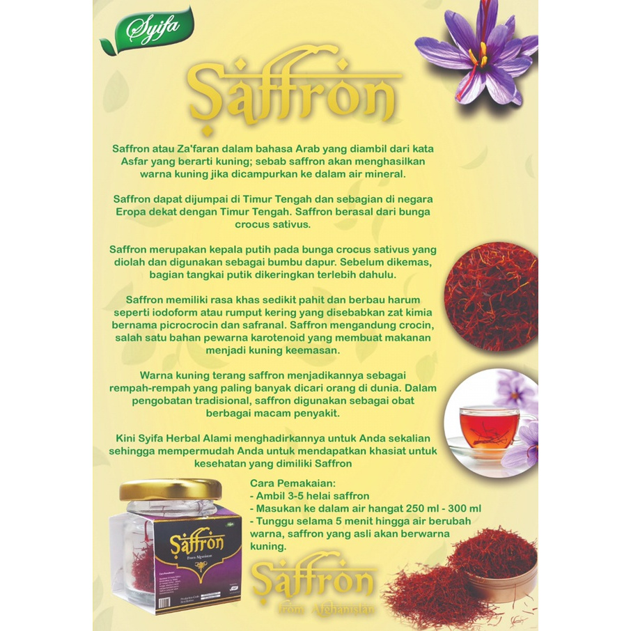 

Ready- Saffron 1Gr Super Bunga Zafron Kualitas Asli