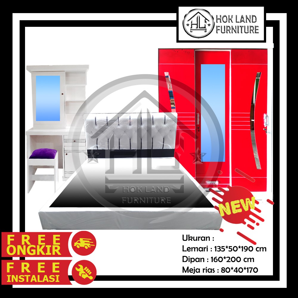 Paket Lamaran Seserahan Murah Divan Lemari 3P Meja Rias Termurah / Paket Seserahan Termurah / PS7