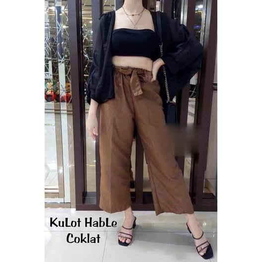 Tq88indonesia Fashion Celana Panjang Wanita Terbaru /  HABLE KULOT Polos / Celana Santai Cewek / Ootd