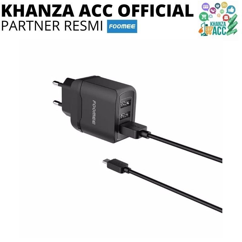 KHANZAACC Foomee CC31 Charger 3 USB Port + Micro Cable Set