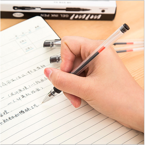 

ATK Pulpen Hitam Sekolah Alat tulis Kantor Pulpen Air Pena Gel 0.5mm