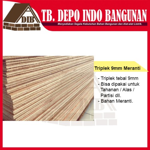TRIPLEK 9MM MULTIPLEK PAPAN ALAS MERANTI