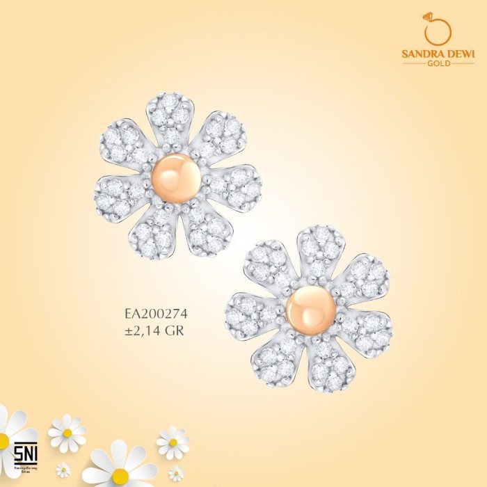 Anting Flower Garden Daisy by Sandra Dewi Gold 18K EA200274