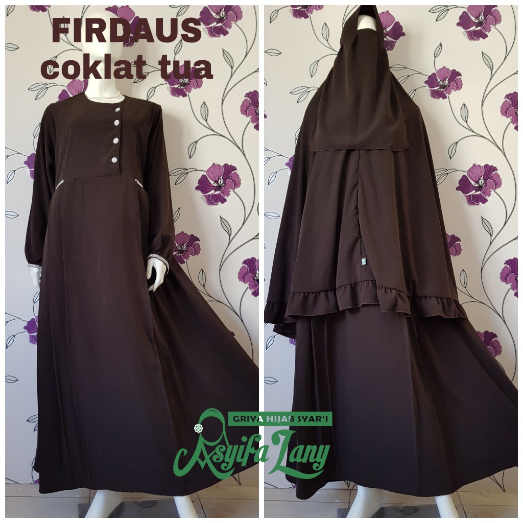 Set Gamis Syari Jilbab Cadar Firdaus Asyifa Lany