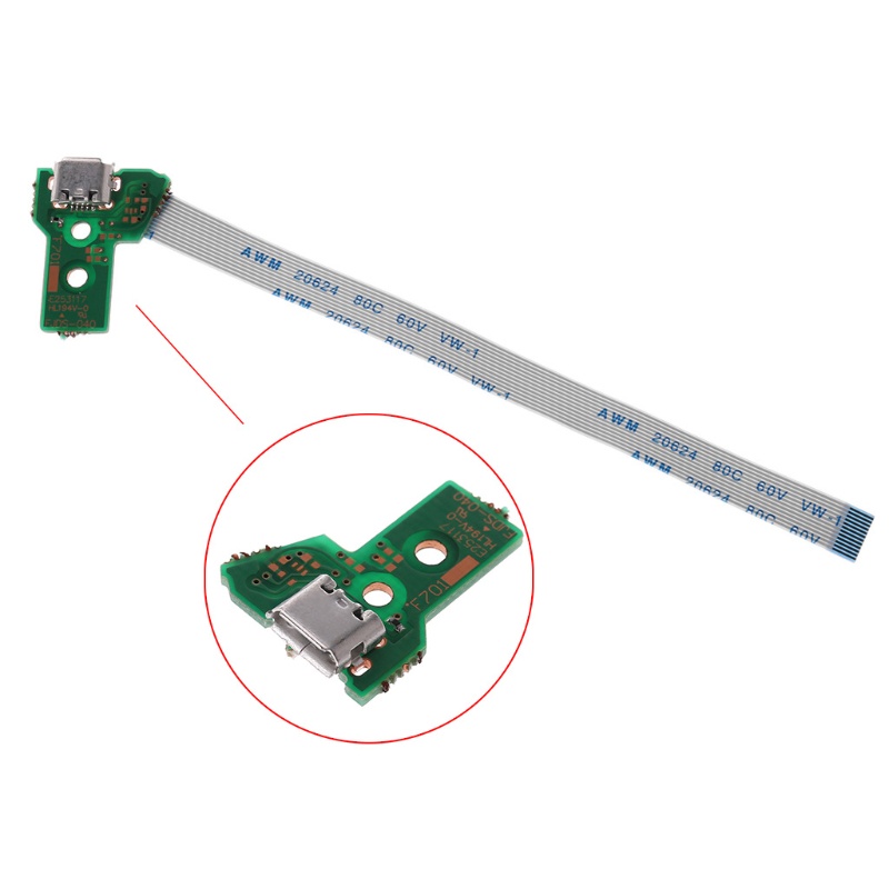 Btsg Board Port Charging Usb Pengganti Dengan Kabel Flex 12pin Untuk Controller Ps4 Jds-040