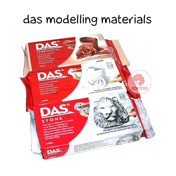 Zoetoys DAS Modelling Clay Air-Hardening Materials 500 gr | Hampers Premium Tanah Liat Putih Coklat DIY Kit | Mainan Edukasi Anak