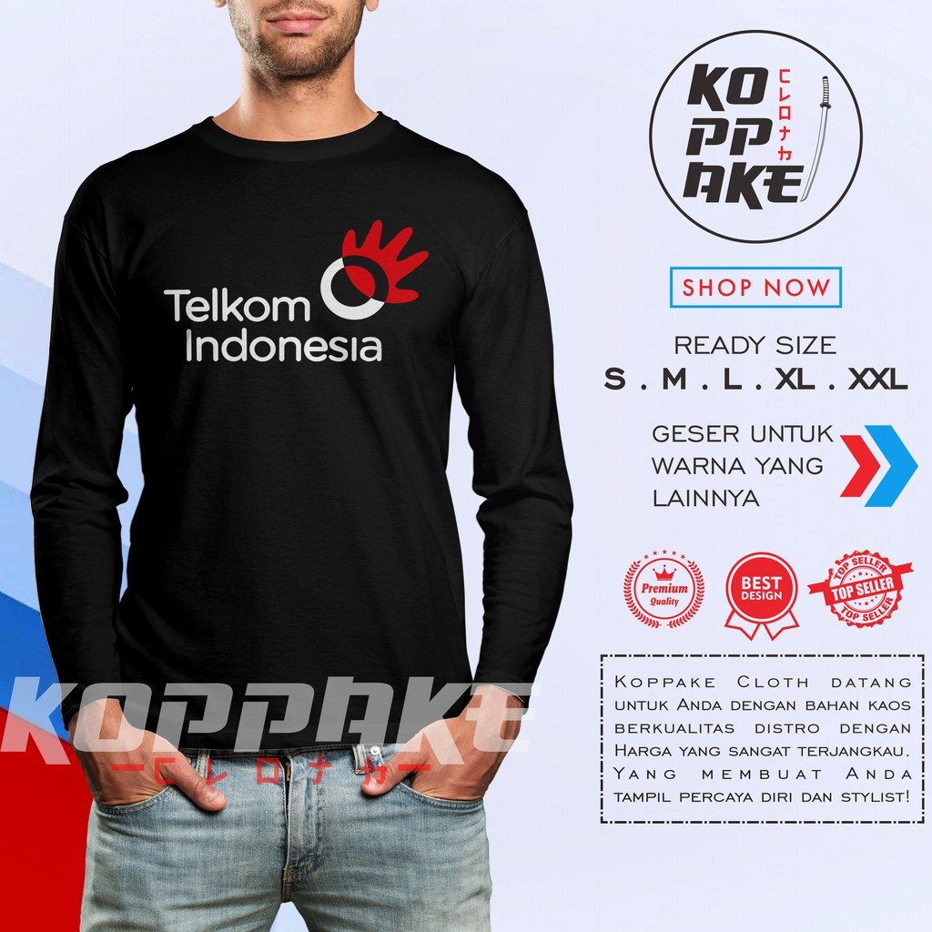Kaos Telkom Indonesia v2 Lengan Panjang Baju Perusahaan