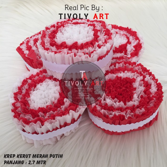 

Kertas Krep Kerut Merah Putih / Hiasan Merah Putih / Krep Jahit Merah Putih