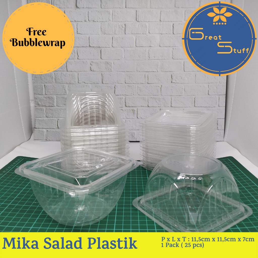 Mika Salad Tray Salad Mika Nasi Kotak Salad Wadah Salad Plastik Salad