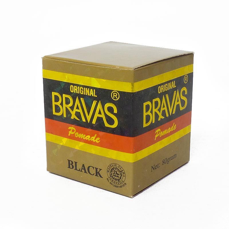 BRAVAS Pomade Oil Based BLACK 80G Medium Hold Berbasis Minyak Rambut Halal Brilliantine