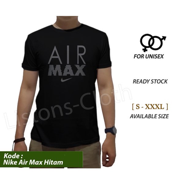 DI JUAL KAOS NIKE AIR MAX HITAM BAJU DISTRO BRANDED TSHIRT SPORT KEREN