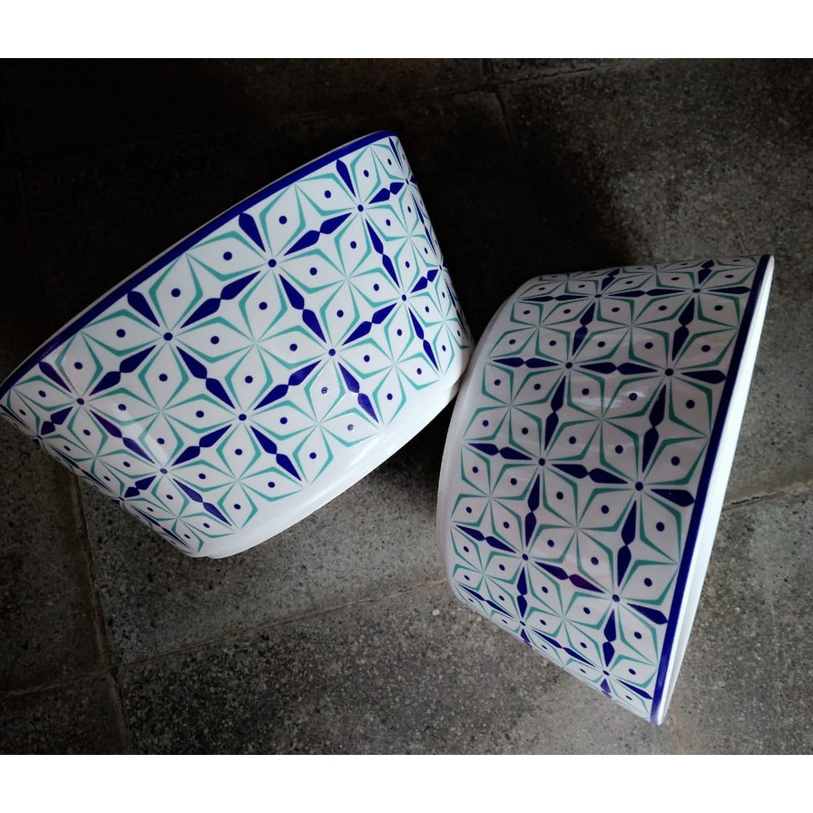 MANGKOK KERAMIK MOTIF BATIK KAWUNG