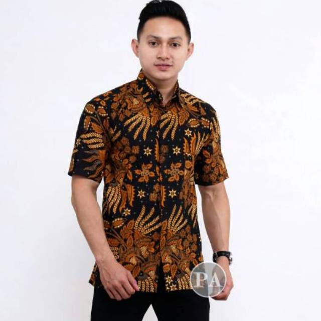 Baju batik pria PPBTK07 lengan pendek / KEMEJA BATIK ...