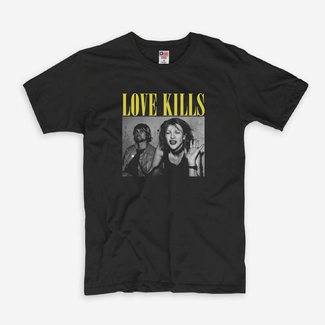 Kaos/T-Shirt LOVE KILLS - KURT COBAIN & COURTNEY LOVE