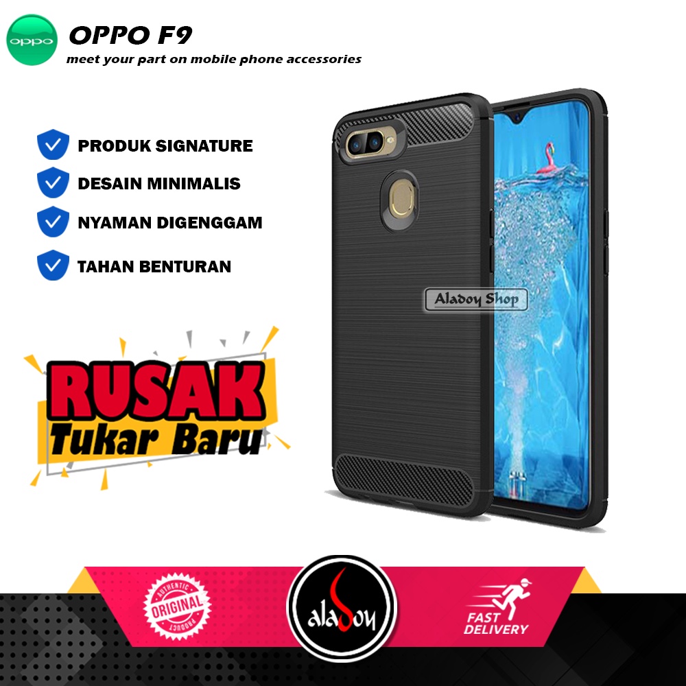 Case Ipaky Carbon OPPO F9 Ultra Slim Ipaky Carbon Premium Softcase