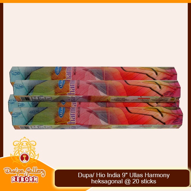 Dupa Hio India Wangi Harmony Ullas hexagon 1 box 6pcs @20 sticks