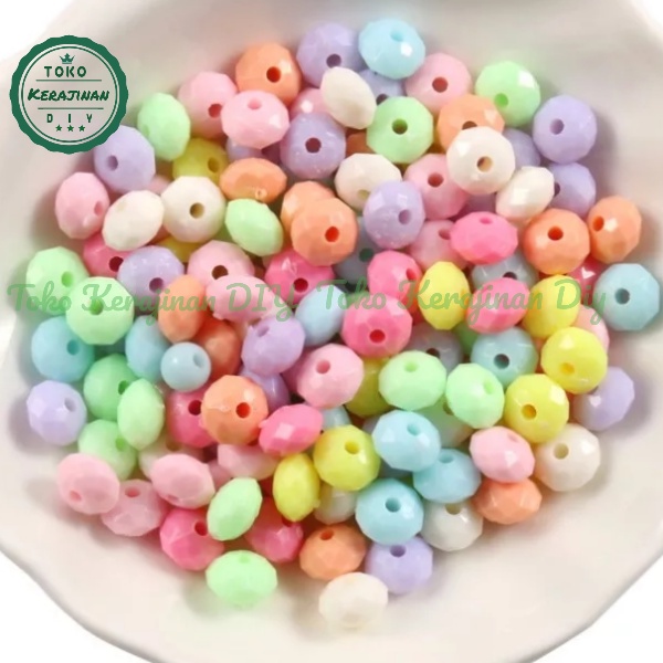 [ 120 Pcs ] Manik Kristal Bakpau 8mm Mote Bakpau Pastel Bahan Meronce