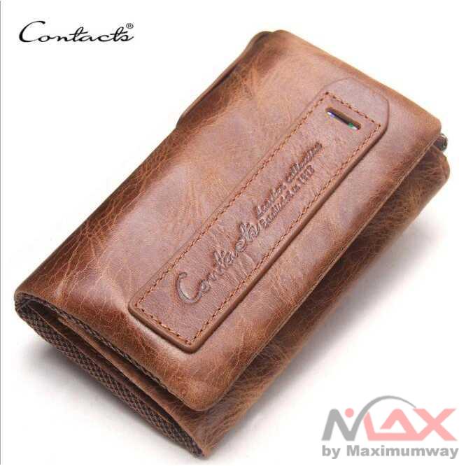 CONTACTS 100% Original Dompet Kunci Bahan Leather pria wanita laki laki cewe cowo motor mobil