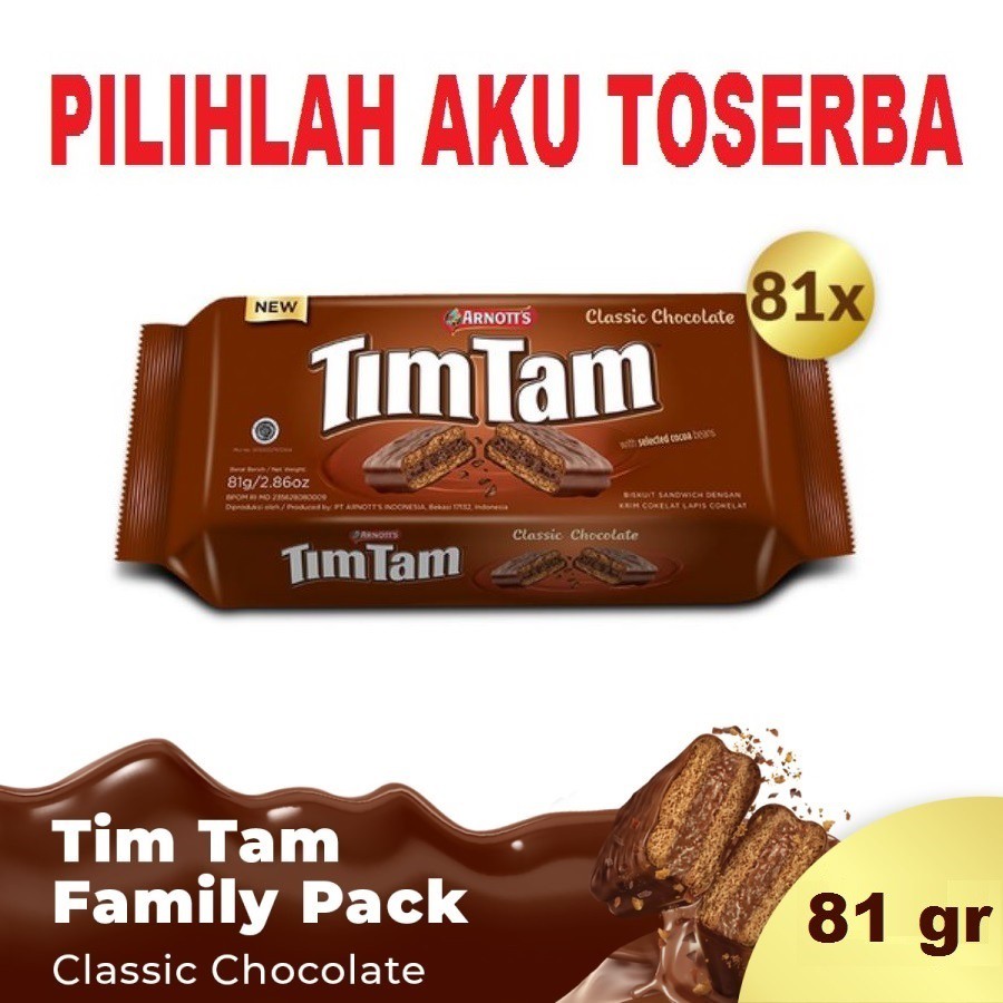 Tim Tam Classic Chocolate 81 gram - ( HARGA 1 KARTON ISI 24 PCS )