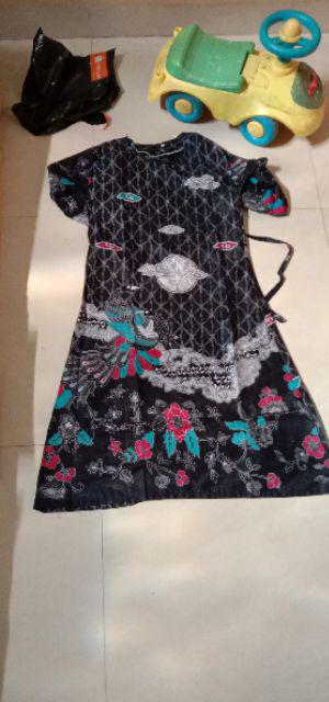 Batik Couple Keluarga Sania Ruffle Ori Ndoro Jowi Dnt Motif Matahari Terbit Abu