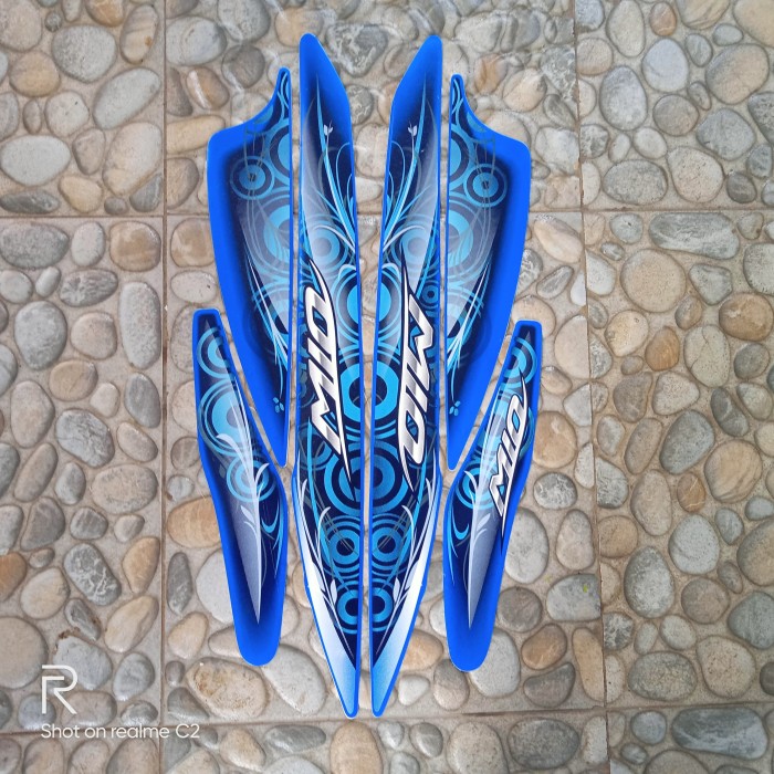 stiker striping motor mio sporty 2011 biru