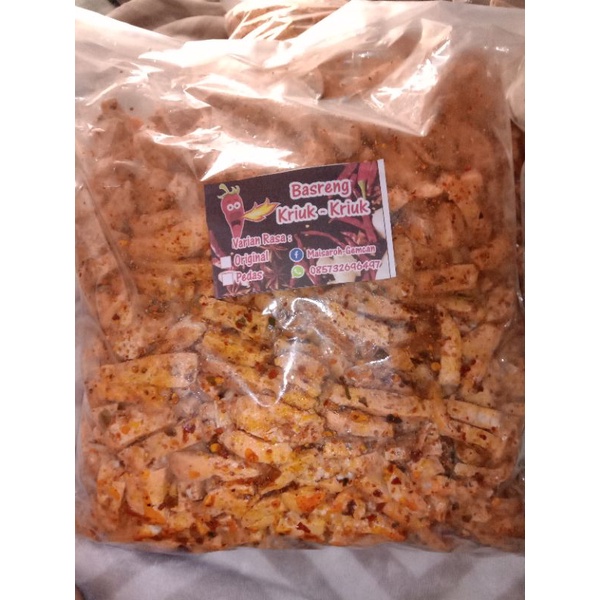 

Basreng kemasan 1kg ( ORI ATAU PEDAS)