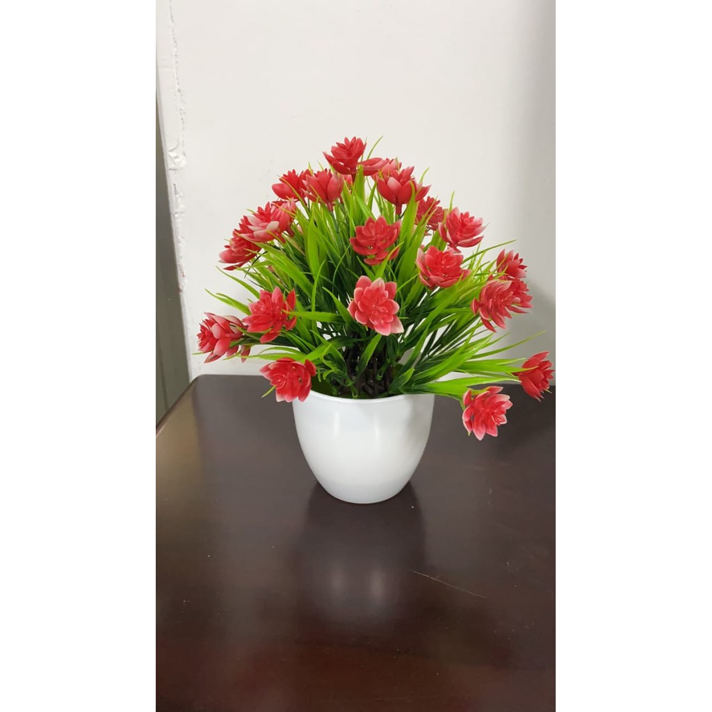 COD BUNGA PLASTIK BUNGA PAJANGAN IMITASI BUNGA ARTIFISIAL BUNGA DAISY TANAMAN HIAS PLASTIK BP8828-MERAH