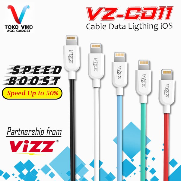Vizz VZ-CD11 Kabel Data Lightning Powerfull Fast Charge Cable Original